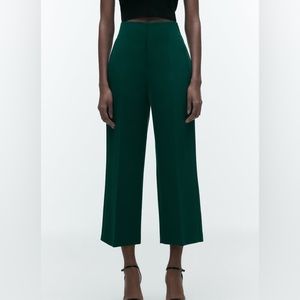 Zara culottes dark green teal size large great condition cropped wide leg